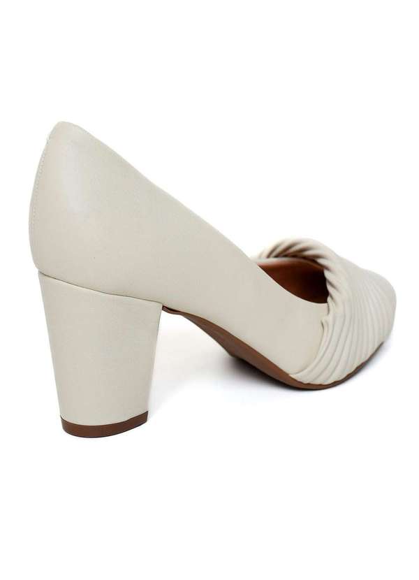 Vizzano - Scarpin Vizzano Salto Bloco Medio Strech Branco 4