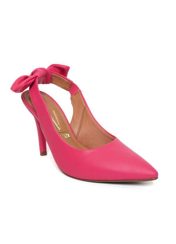 Sling Rosa 38 Scarpin Vizzano Slingback Salto Alto Laco Calcanhar Rosa - Cabana Magazine