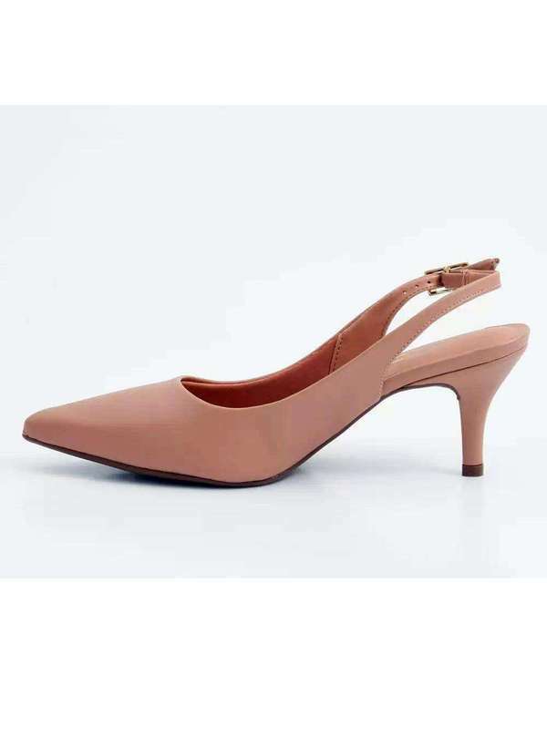 Vizzano - Scarpin Vizzano Slingback Salto Fino Medio Bege