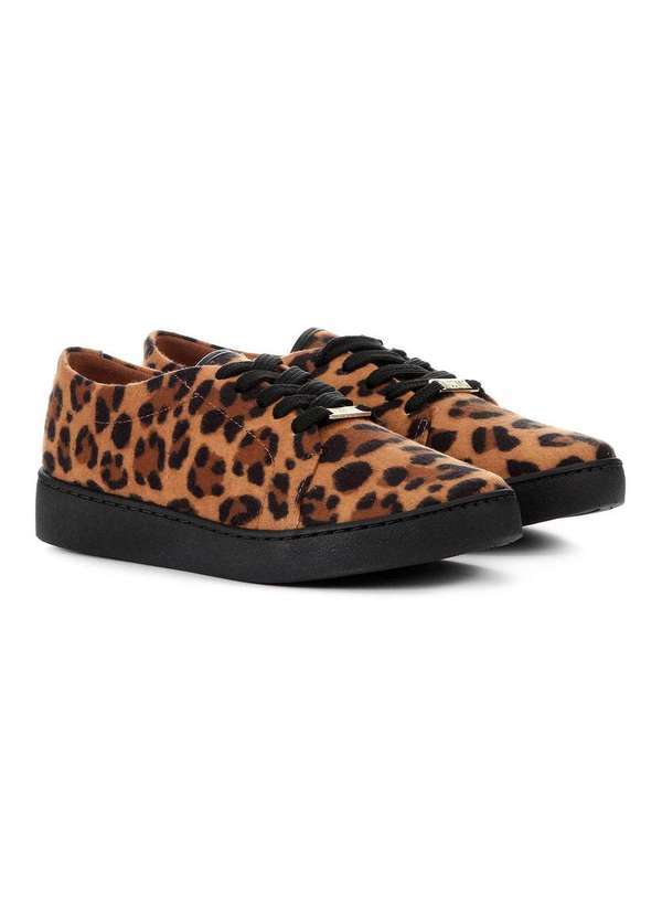 Vizzano - Slip On Vizzano Animal Print Onca Feminino Marrom
