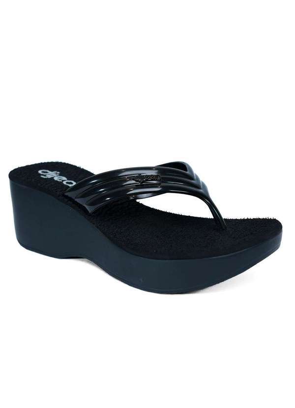 Dijean - Tamanco Dijean Plataforma Tira Fina Feminino Preto