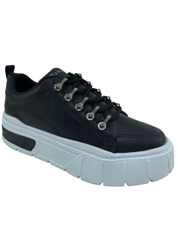 Tenis Ramarim Sneaker Casual Flatform Feminino Preto Preto