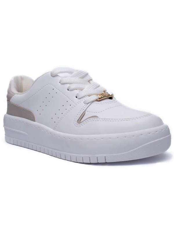 Vizzano - Tenis Vizzano Camurca Perfuros Feminino Branco
