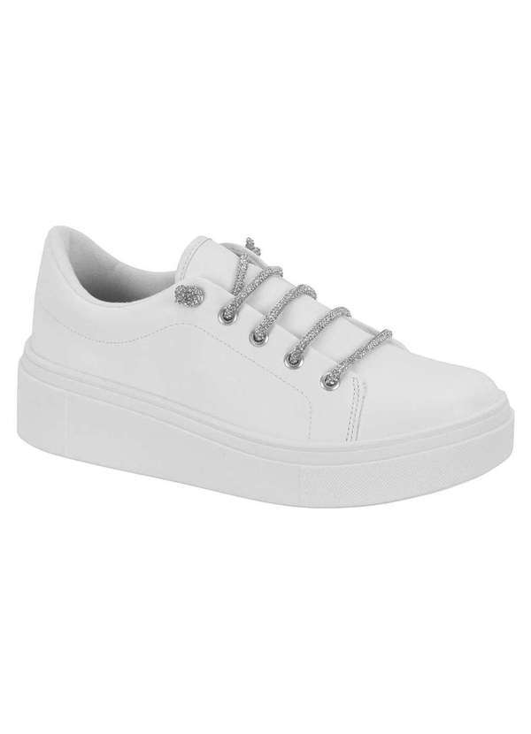 Vizzano - Tenis Vizzano Casual Cadarco Strass Feminino Branco