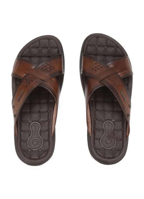 Pegada - Chinelo Couro Pegada Masculino - Marrom Claro Marrom