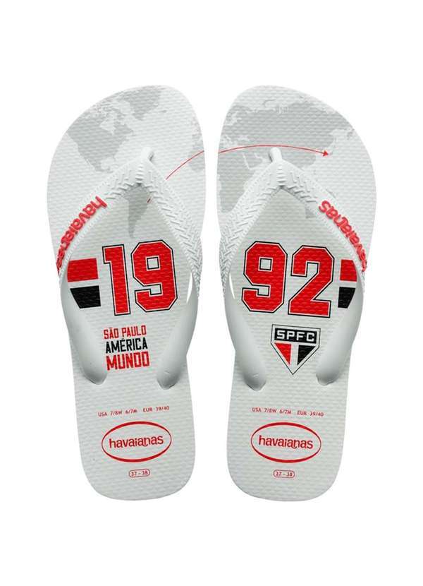 Havaianas - Chinelo Havaianas Top Times Sao Paulo Masculino Branco