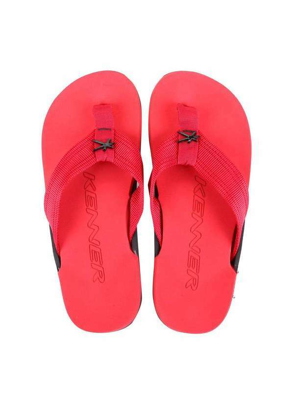 Kenner - Chinelo Kenner Nk6 Black Color Masculino Vermelho