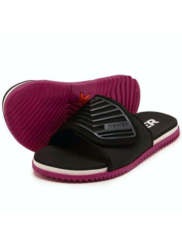 Kenner - Chinelo Kenner Slide Kanoo Masculino - Preto e Rosa Preto