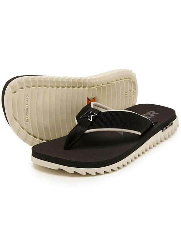 Kenner - Sandalia Kenner Kivah Cushy Masculina-Preto e Branco Preto