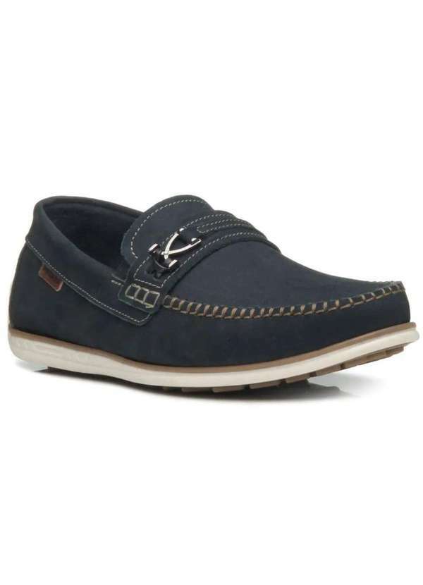 Pegada - Mocassim Couro Pegada Nobuck 142004 Masculino Azul