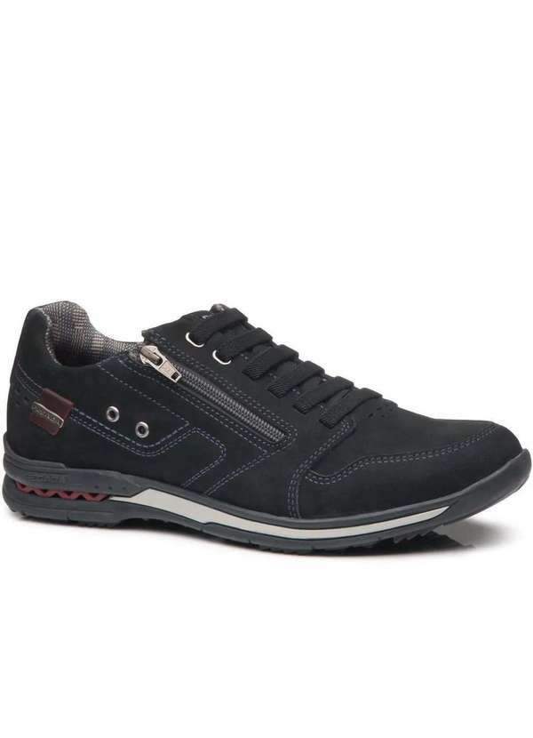 Pegada - Sapatenis Couro Pegada Amortecedor Masculino Preto