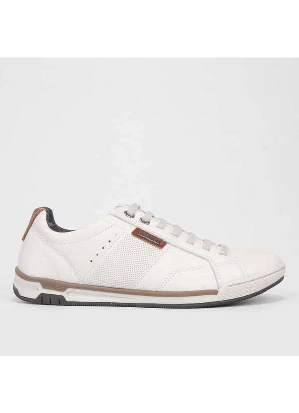 Pegada - Sapatenis Couro Pegada Perfuros Masculino Branco