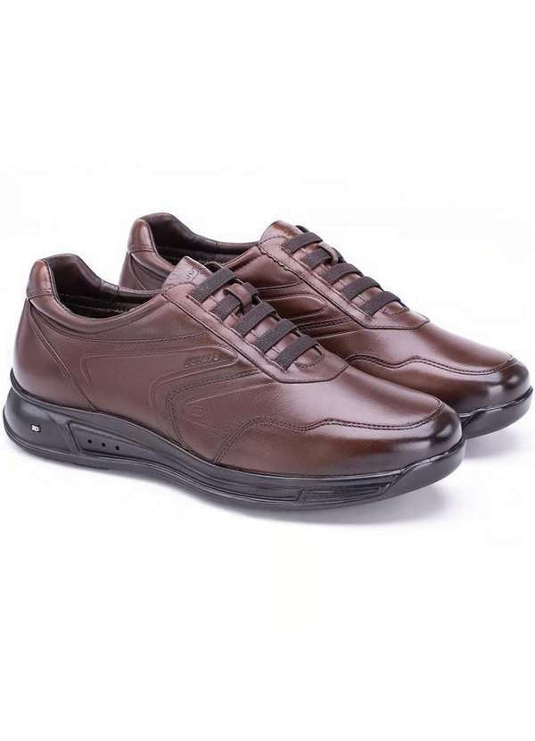 Jota Pe - Sapato Jota Pe Couro 3d Evolution Masculino Marrom