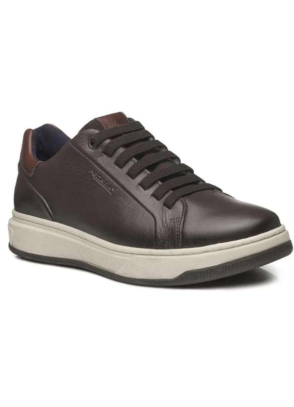 Pegada - Tenis Couro Pegada Casual Masculino Marrom