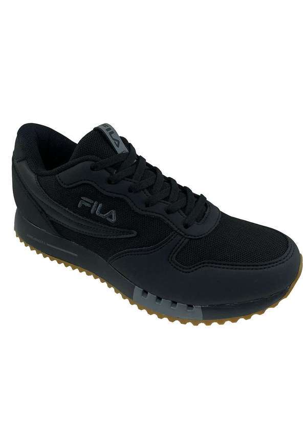 Fila - Tenis Fila Jogger Euro Sport Masculino - Preto e Grafite Preto