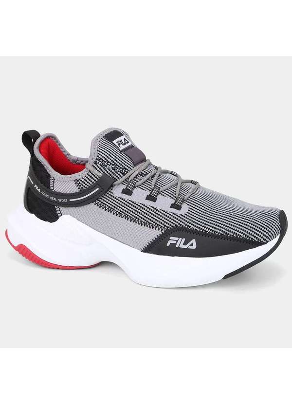Fila - Tenis Fila Vega Masculino - Cinza e Vermelho Cinza