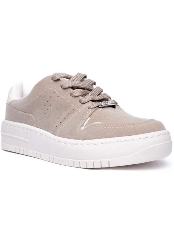 Vizzano - Tenis Vizzano Camurca Perfuros Feminino Bege