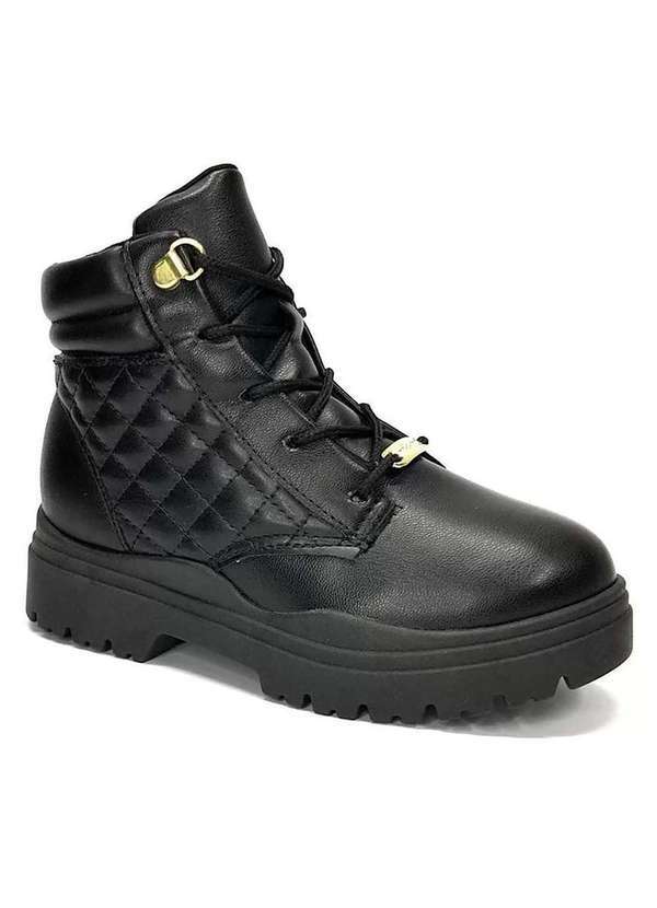 Molekinha - Bota Coturno Infantil Molekinha Matelasse Menina Preto