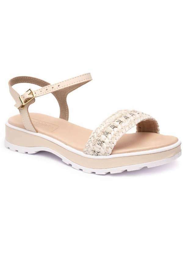 Molekinha - Papete Infantil Molekinha Strass Menina - Bege e Branco Bege