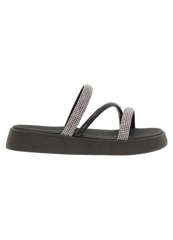 Molekinha - Papete Infantil Molekinha Tiras Strass Preto