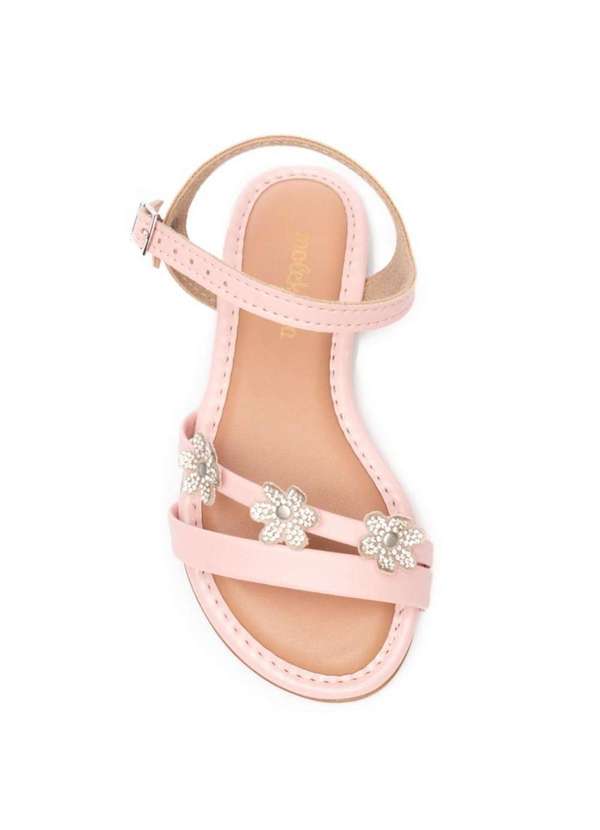 Molekinha - Sandalia Infantil Molekinha Brilho Flor Menina - Rosa Rosa 3