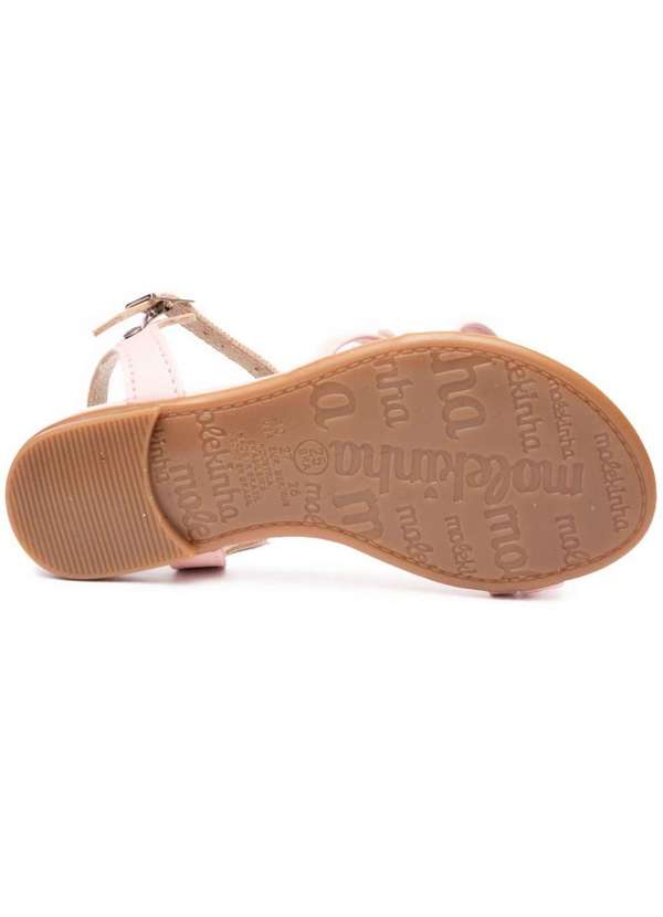 Molekinha - Sandalia Infantil Molekinha Brilho Flor Menina - Rosa Rosa 5