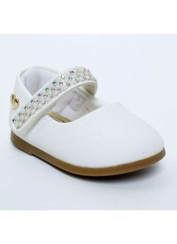Klin - Sapatilha Infantil Klin Princesa Baby Perolas Branco