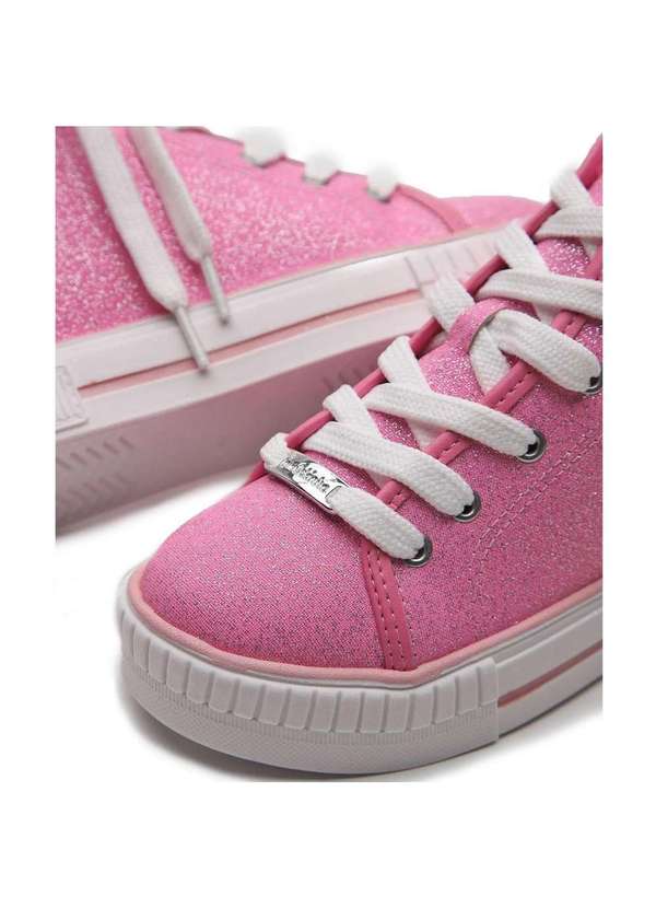 Molekinha - Tenis Infantil Molekinha Cano Alto Lona Gliter Rosa 3