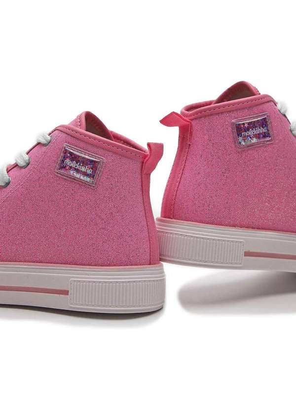Molekinha - Tenis Infantil Molekinha Cano Alto Lona Gliter Rosa 5
