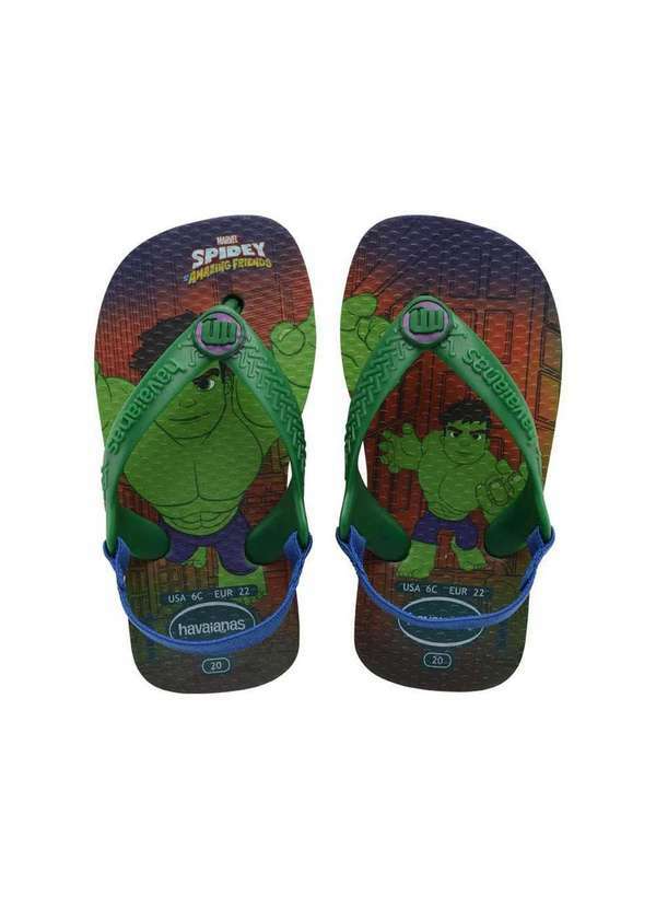 Havaianas - Chinelo Havaianas Infantil Baby Marvel - Verde e Azul Verde
