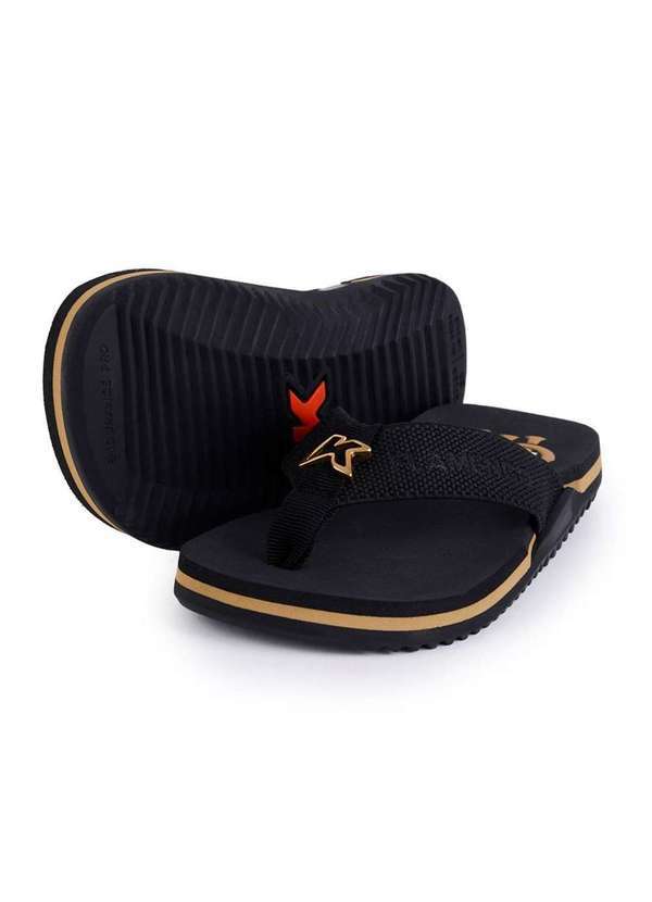 Kenner - Chinelo Kenner Nk6 Pro Gold Flamengo Kids - Preto e Dourado Preto