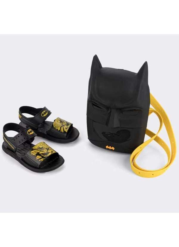 Grendene Kids - Sandalia Grendene Kids Batman Batmochila - Preto e Amarelo Preto