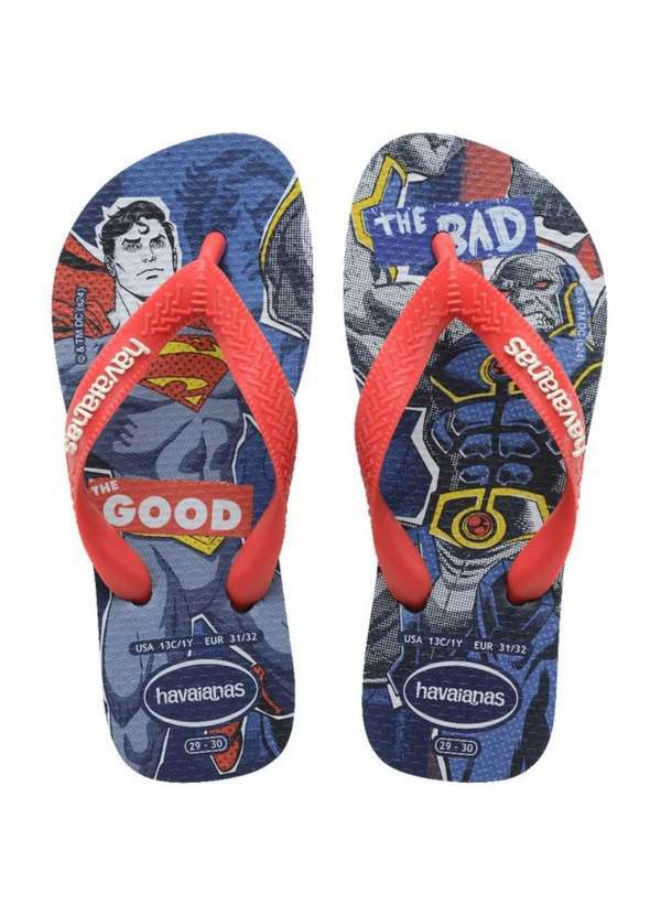 Havaianas - Sandalia Infantil Havaianas Kids Herois Dc - Azul e Vermelho Azul