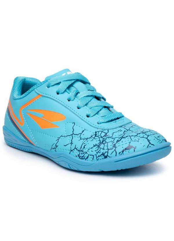 Dray - Chuteira Infantil Futsal Dray 332 Menino - Azul e Laranja Azul