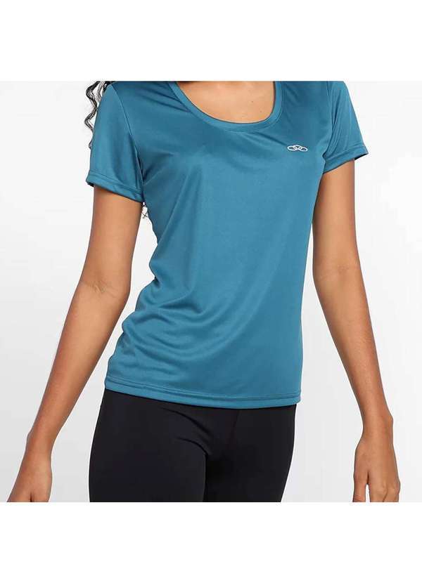 Olympikus - Camiseta Olympikus Essential Feminina - Azul Petroleo Azul