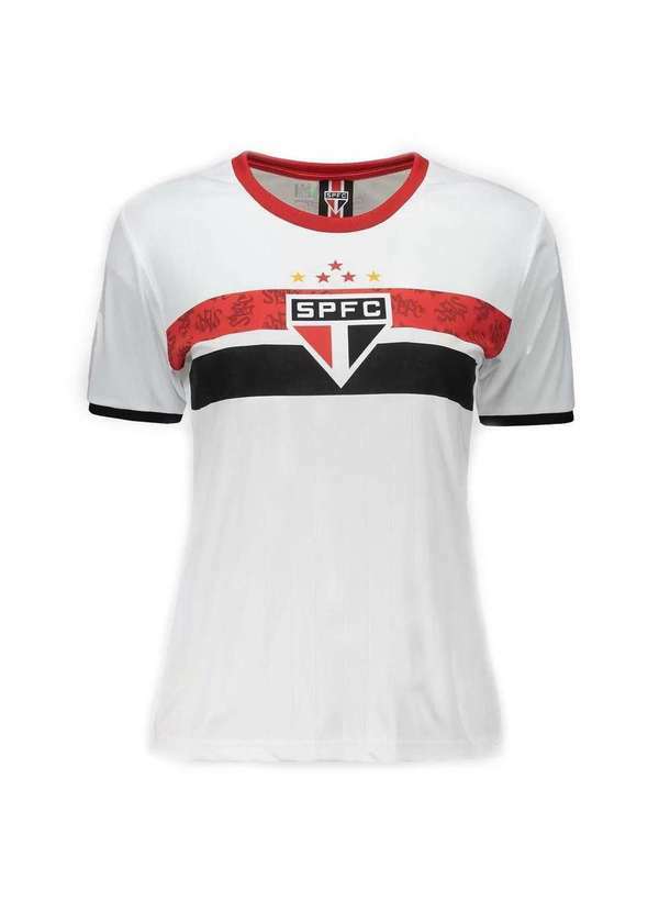 Braziline - Camiseta Sao Paulo Stencil Feminina - Branco Branco