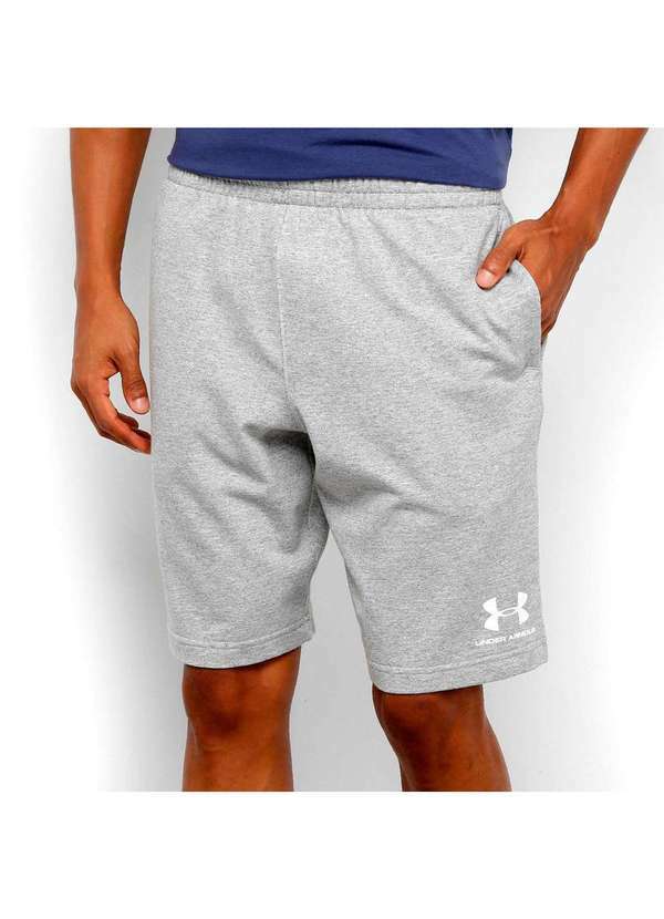 Under Armour - Bermuda Moletom Under Armour Masculina Cinza
