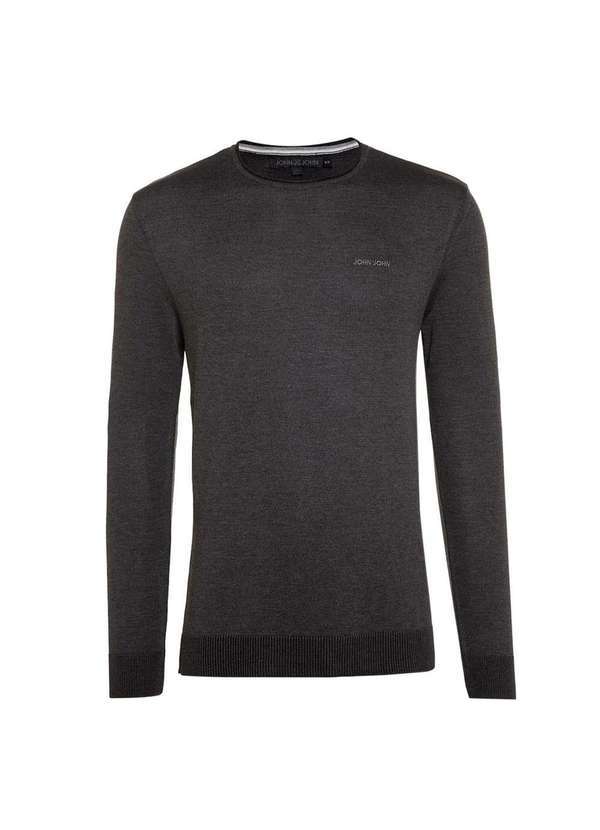 John John - Camisa John John Tricot New Basic Mescla Masculina Cinza
