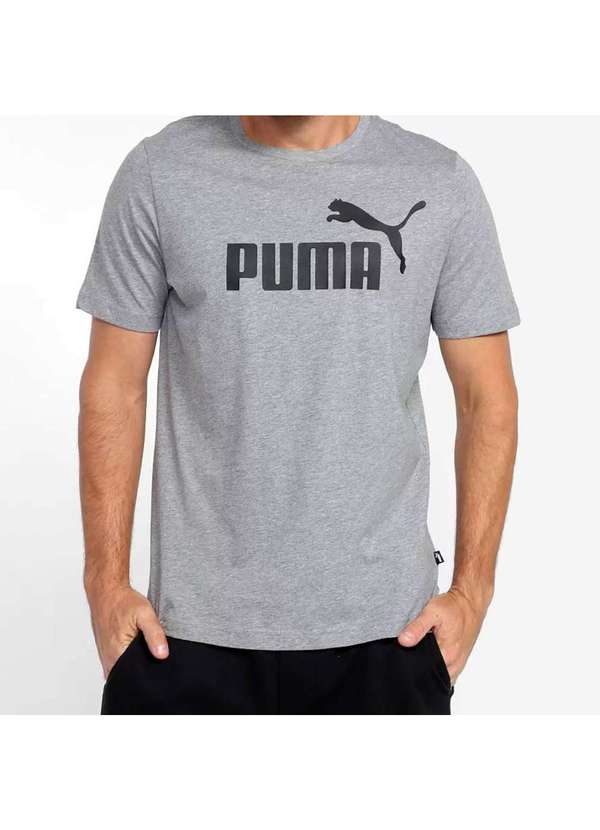 Puma - Camiseta Puma Essentials Logo Masculina Cinza