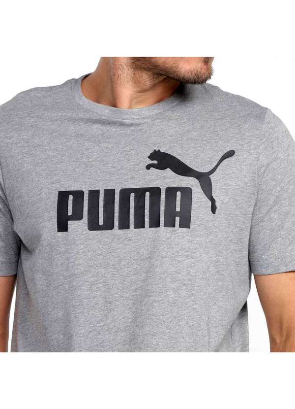 Puma - Camiseta Puma Essentials Logo Masculina Cinza 3