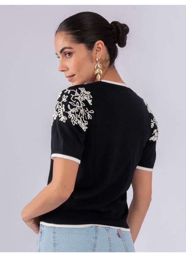 Susie Modas - Blusa Bordada Manga Preto 2