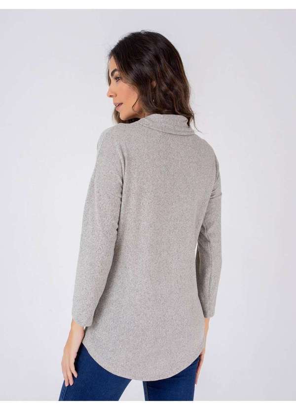 Susie Modas - Blusa Gola Faixa Feminina Cinza 2