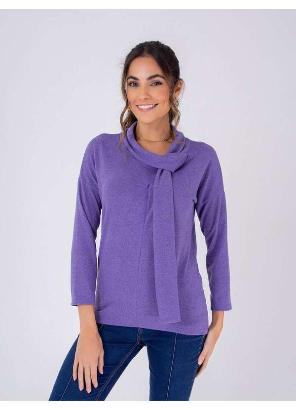 Susie Modas - Blusa Gola Faixa Feminina Roxo
