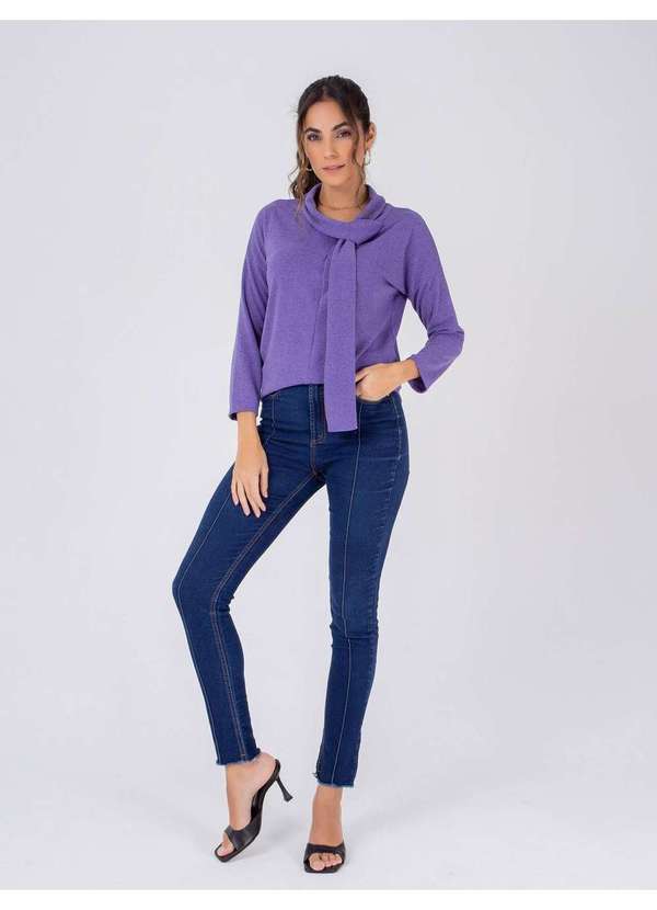 Susie Modas - Blusa Gola Faixa Feminina Roxo 4