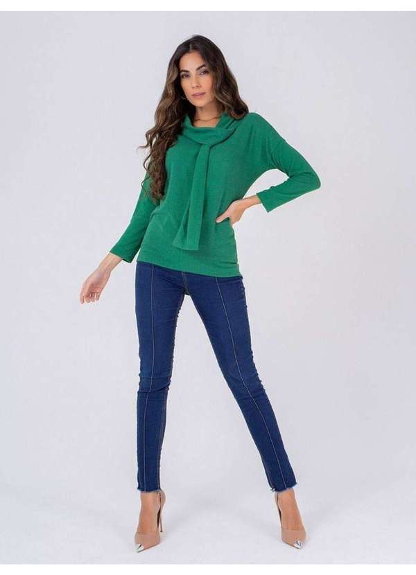 Susie Modas - Blusa Gola Faixa Feminina Verde 4