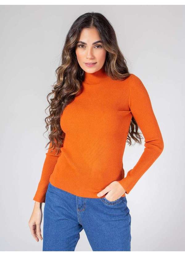 Susie Modas - Blusa Gola Média Feminina Laranja