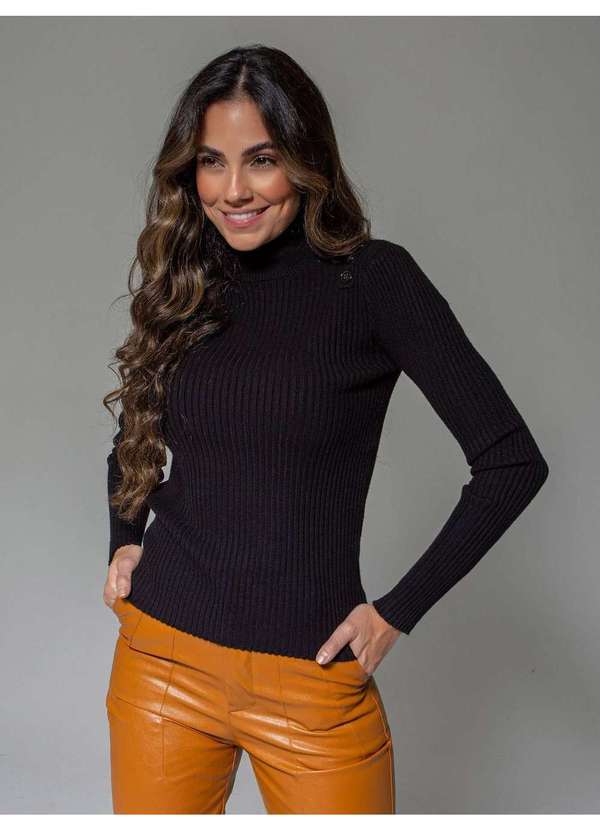 Susie Modas - Blusa Modal Cacharrel Feminina Preto