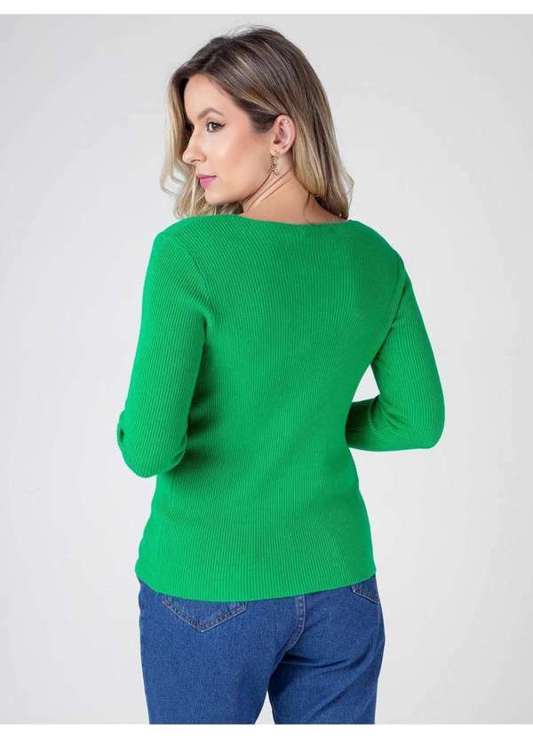 Susie Modas - Blusa Modal Decote Botão Feminino Verde 2