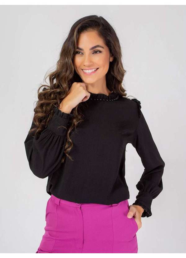 Susie Modas - Blusa Pérolas Feminina Preto