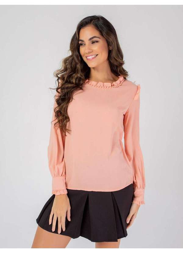 Susie Modas - Blusa Pérolas Feminina Rosa